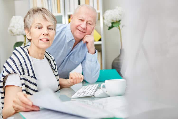 Senior couple planning for the future.