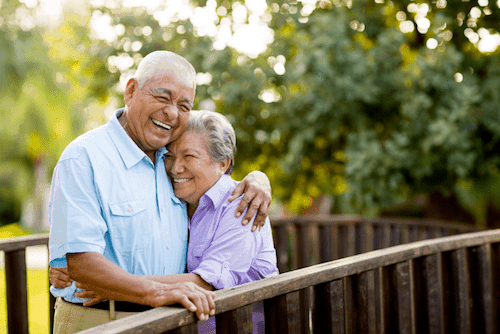 Happy senior couple enjoying life in a CCRC