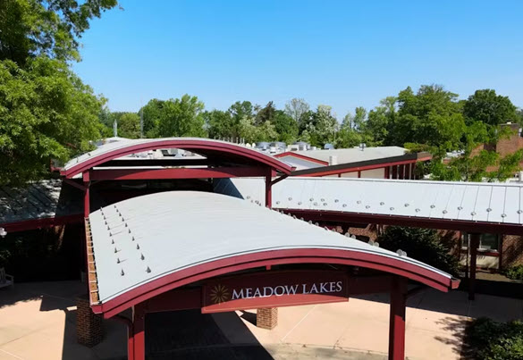 meadow lakes drone aerial shot